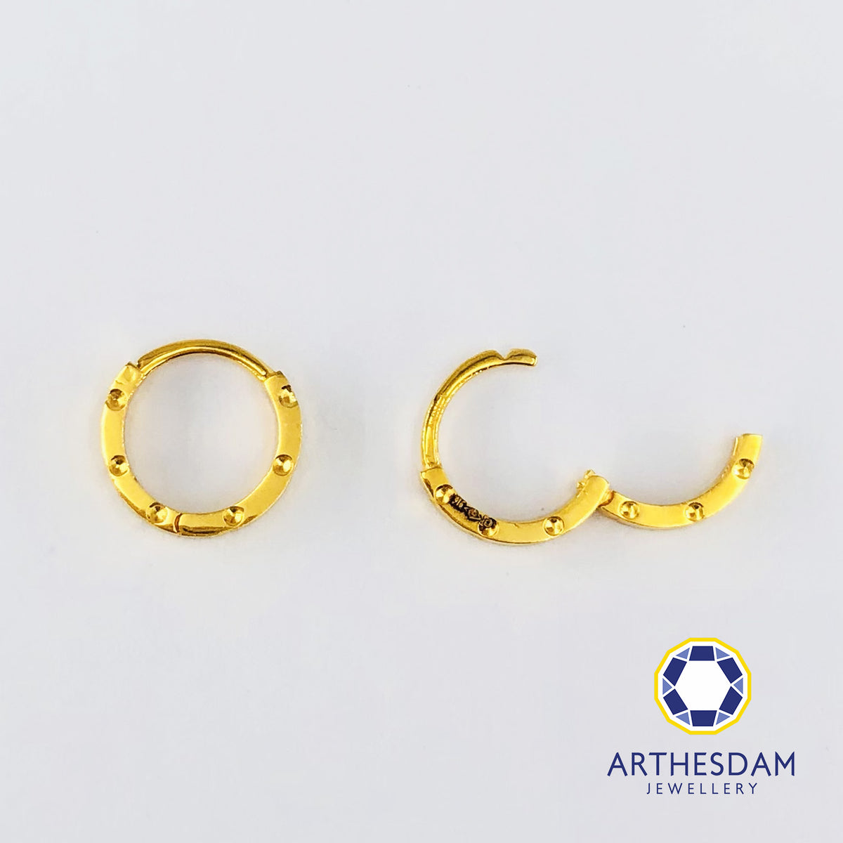 Arthesdam Jewellery 916 Gold Love Hoop Earrings