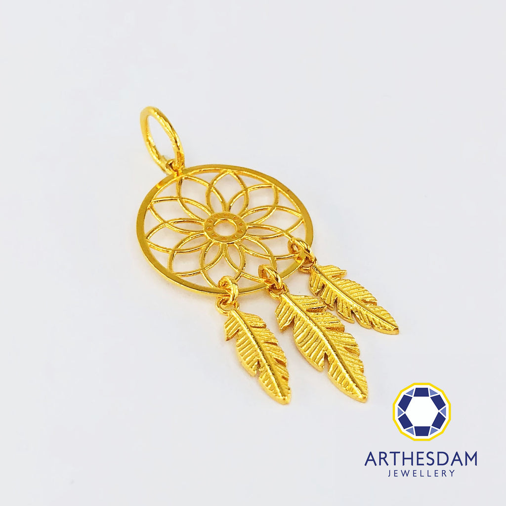 Arthesdam Jewellery 916 Gold Intricate Dreamcatcher Pendant