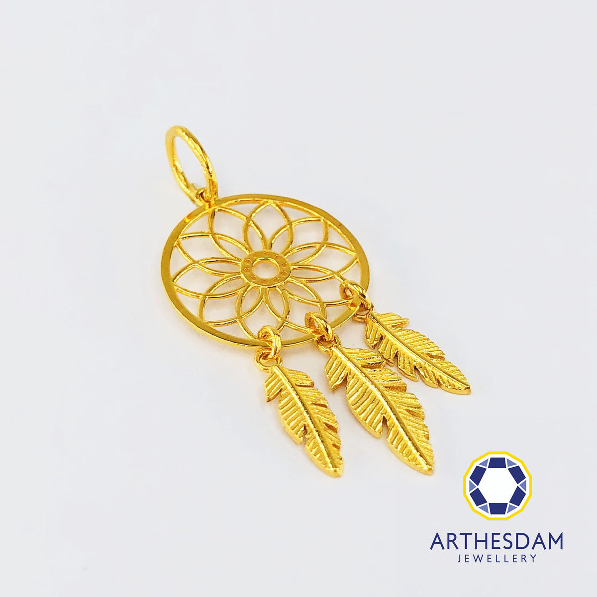 Arthesdam Jewellery 916 Gold Intricate Dreamcatcher Pendant