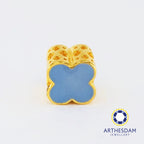 Arthesdam Jewellery 916 Gold Pastel Blue Clover Spacer Charm