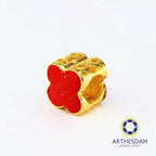 Arthesdam Jewellery 916 Gold Crimson Clover Spacer Charm