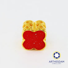 Load image into Gallery viewer, Arthesdam Jewellery 916 Gold Crimson Clover Spacer Charm
