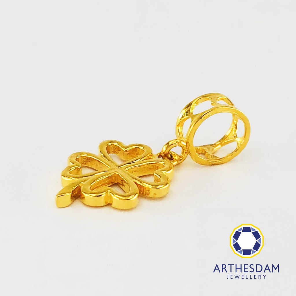 Arthesdam Jewellery 916 Gold Dangling Lucky Clover Charm