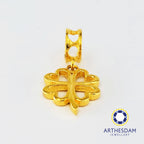 Arthesdam Jewellery 916 Gold Dangling Lucky Clover Charm