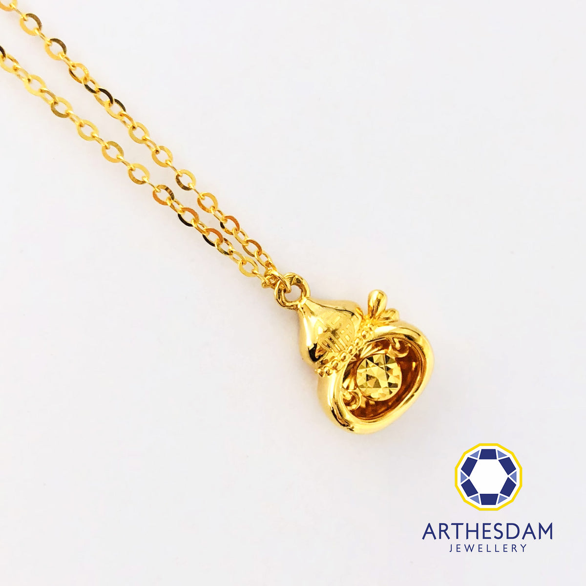 Arthesdam Jewellery 916 Gold Prosperity Gourd Necklace