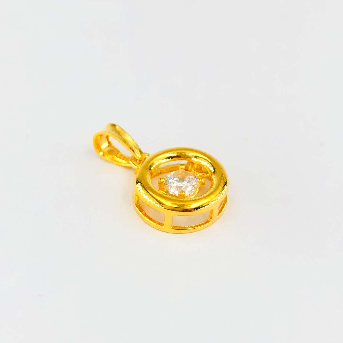 Arthesdam Jewellery 916 Gold Circle with Stone Pendant