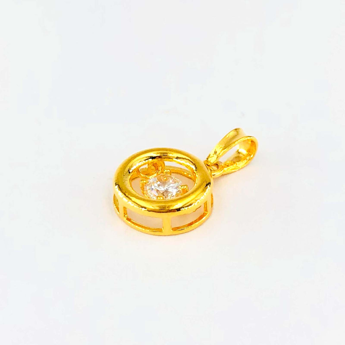 Arthesdam Jewellery 916 Gold Circle with Stone Pendant