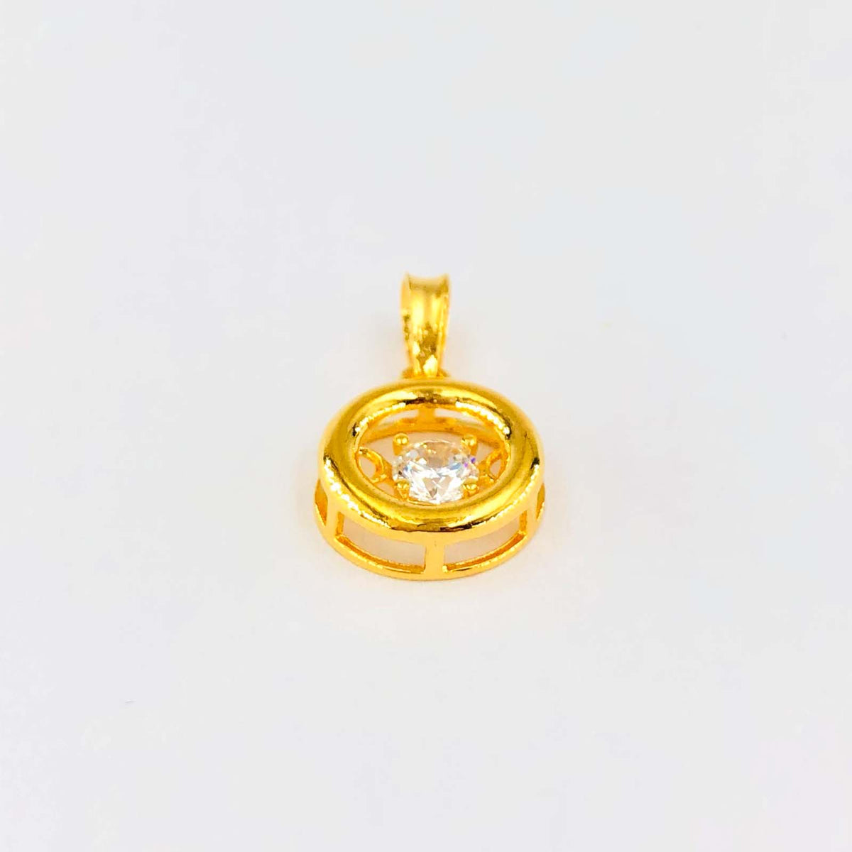 Arthesdam Jewellery 916 Gold Circle with Stone Pendant