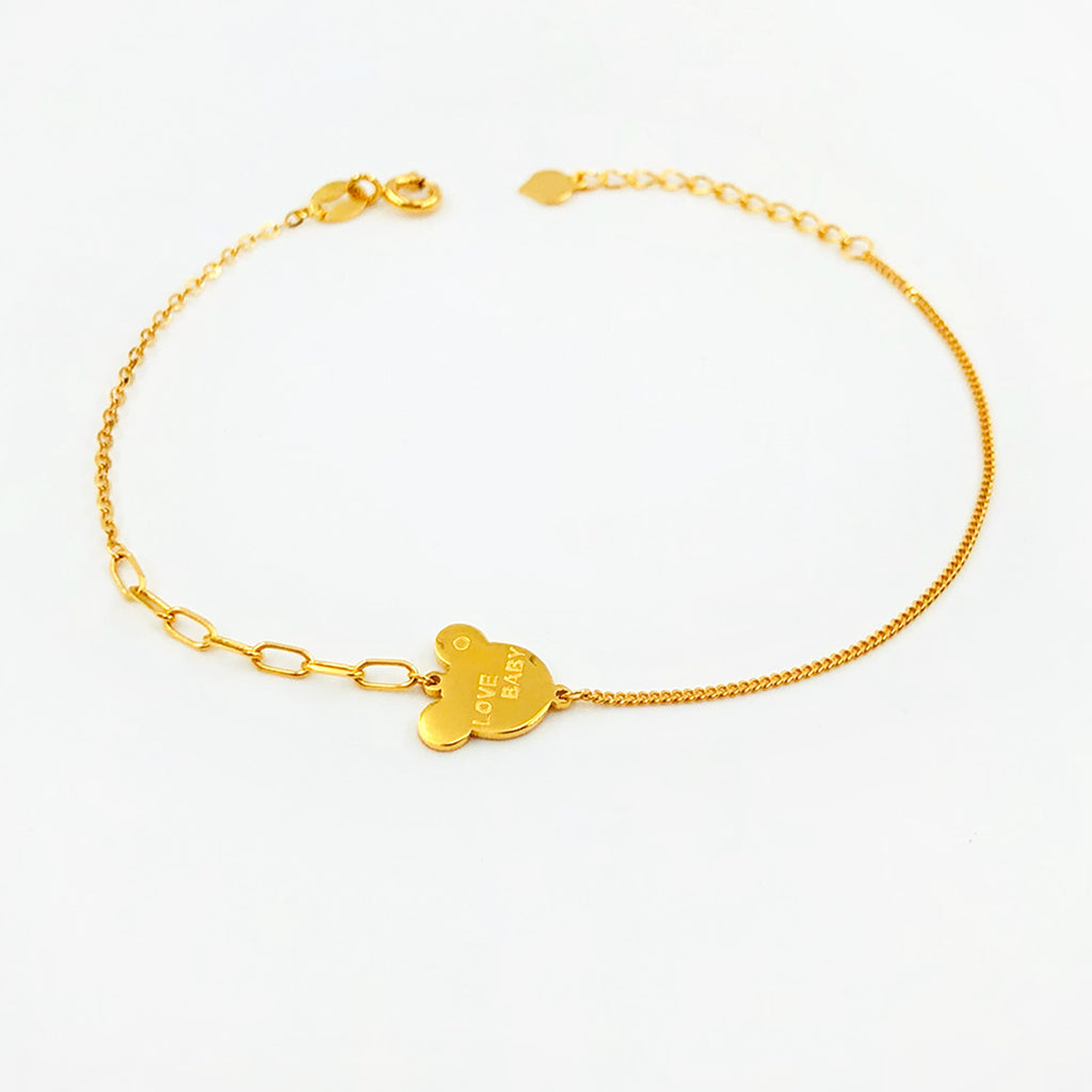 Arthesdam Jewellery 916 Gold Bear Love Baby Bracelet