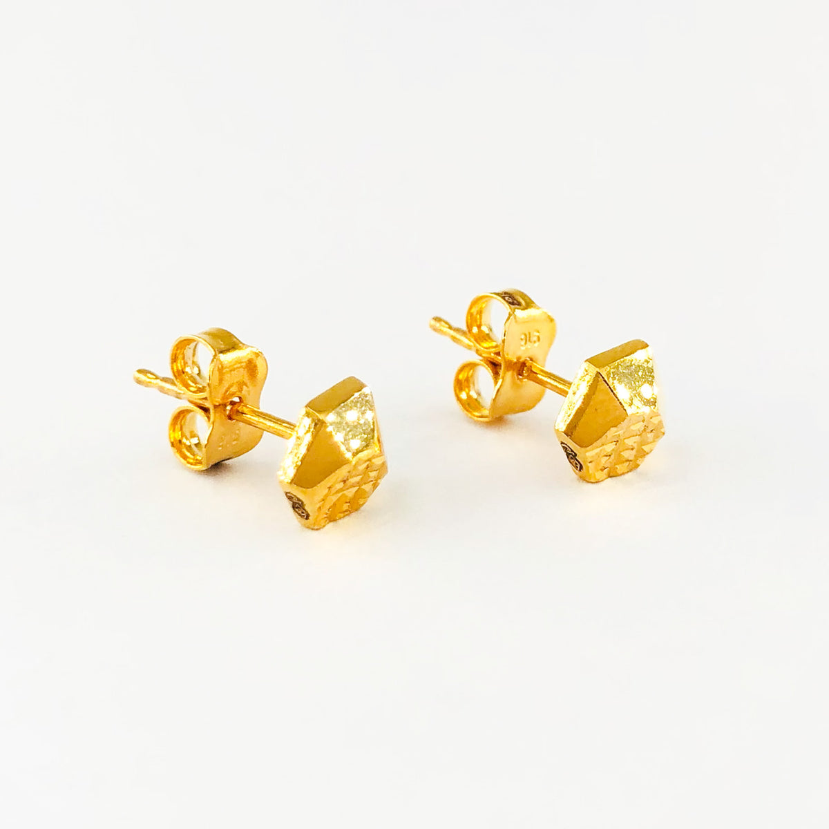 Arthesdam Jewellery 916 Gold Pyramid Hexagon Earrings