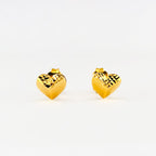 Arthesdam Jewellery 916 Gold Pyramid Heart Earrings