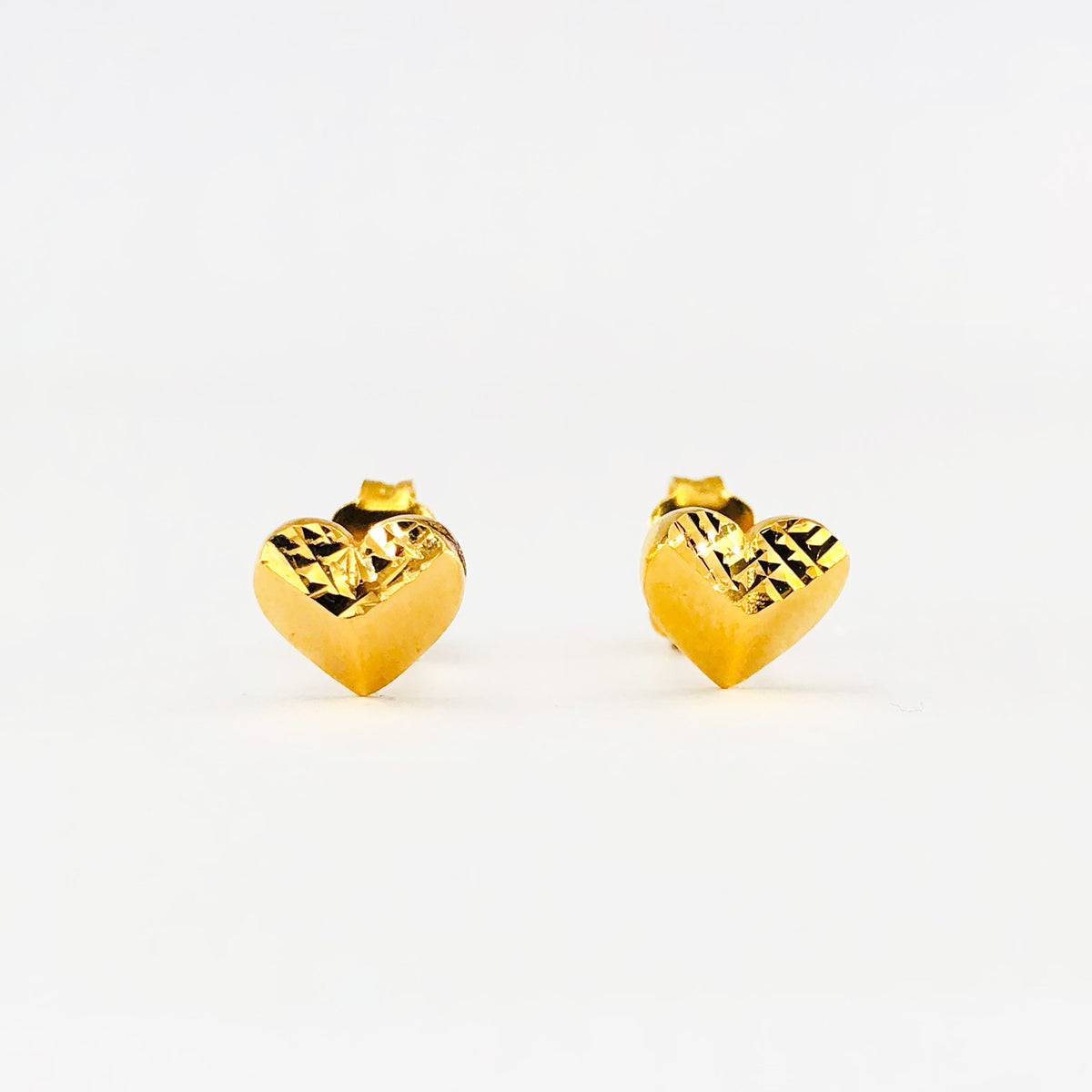 Arthesdam Jewellery 916 Gold Pyramid Heart Earrings