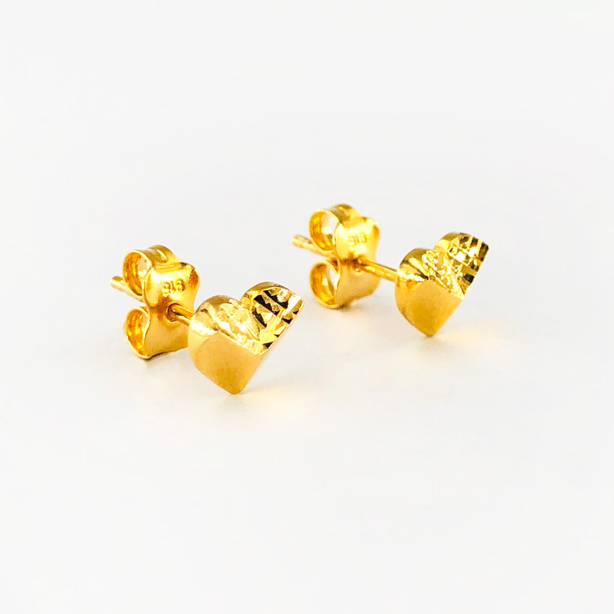 Arthesdam Jewellery 916 Gold Pyramid Heart Earrings