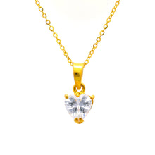 Load image into Gallery viewer, Arthesdam Jewellery 916 Gold Glittering Stone Heart Pendant
