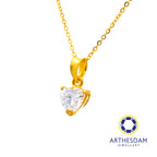 Arthesdam Jewellery 916 Gold Glittering Stone Heart Pendant