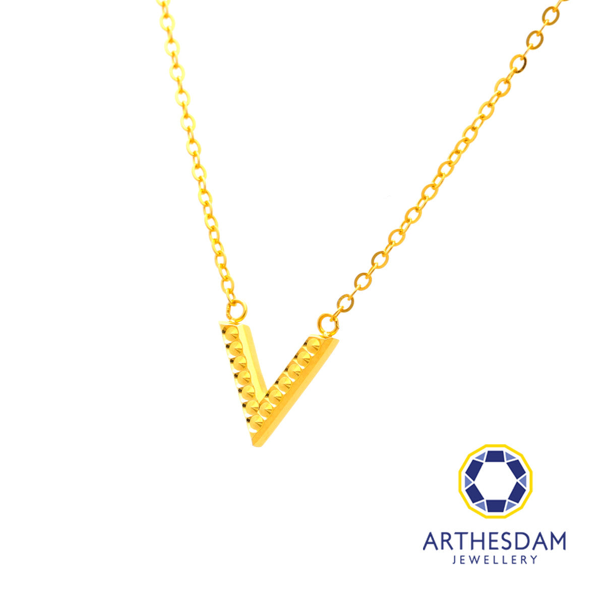 Arthesdam Jewellery 916 Gold Minimalist V Necklace