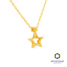 Load image into Gallery viewer, Arthesdam Jewellery 916 Gold Double Star Necklace
