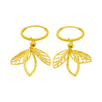 Arthesdam Jewellery 916 Gold Dangling Leaves Hoop Earrings