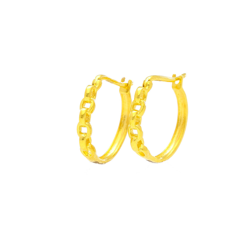 Arthesdam Jewellery 916 Gold Chain Design Hoop Earrings
