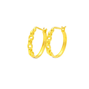 Arthesdam Jewellery 916 Gold Chain Design Hoop Earrings