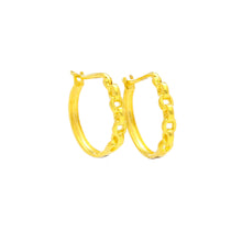 Load image into Gallery viewer, Arthesdam Jewellery 916 Gold Chain Design Hoop Earrings

