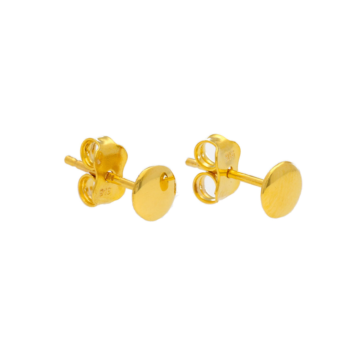 Arthesdam Jewellery 916 Gold Classic Circle Pin Earrings