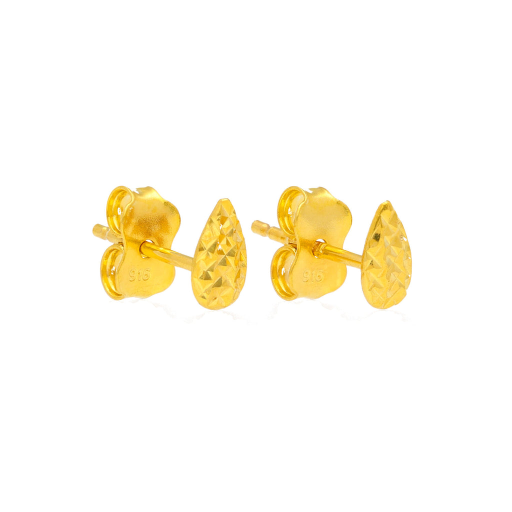 Arthesdam Jewellery 916 Gold Shiny Raindrop Earrings