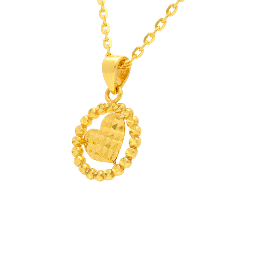 Arthesdam Jewellery 916 Gold Faceted Heart With Frame Pendant