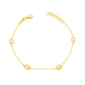 Arthesdam Jewellery 916 Gold Dainty Mother-of-Pearl Squares Bracelet