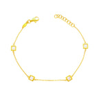 Arthesdam Jewellery 916 Gold Dainty Mother-of-Pearl Squares Bracelet