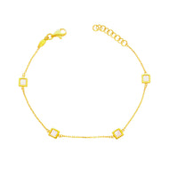 Arthesdam Jewellery 916 Gold Dainty Mother-of-Pearl Squares Bracelet