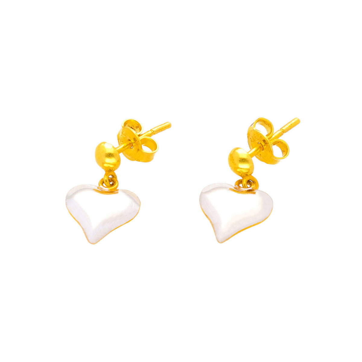 Arthesdam Jewellery 916 Gold Two-toned Dangle Heart Stud Earrings