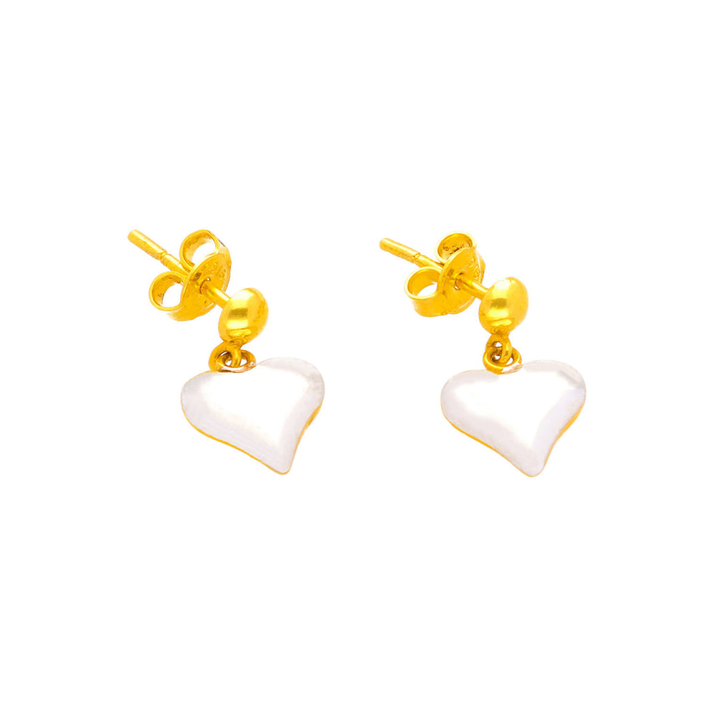 Arthesdam Jewellery 916 Gold Two-toned Dangle Heart Stud Earrings