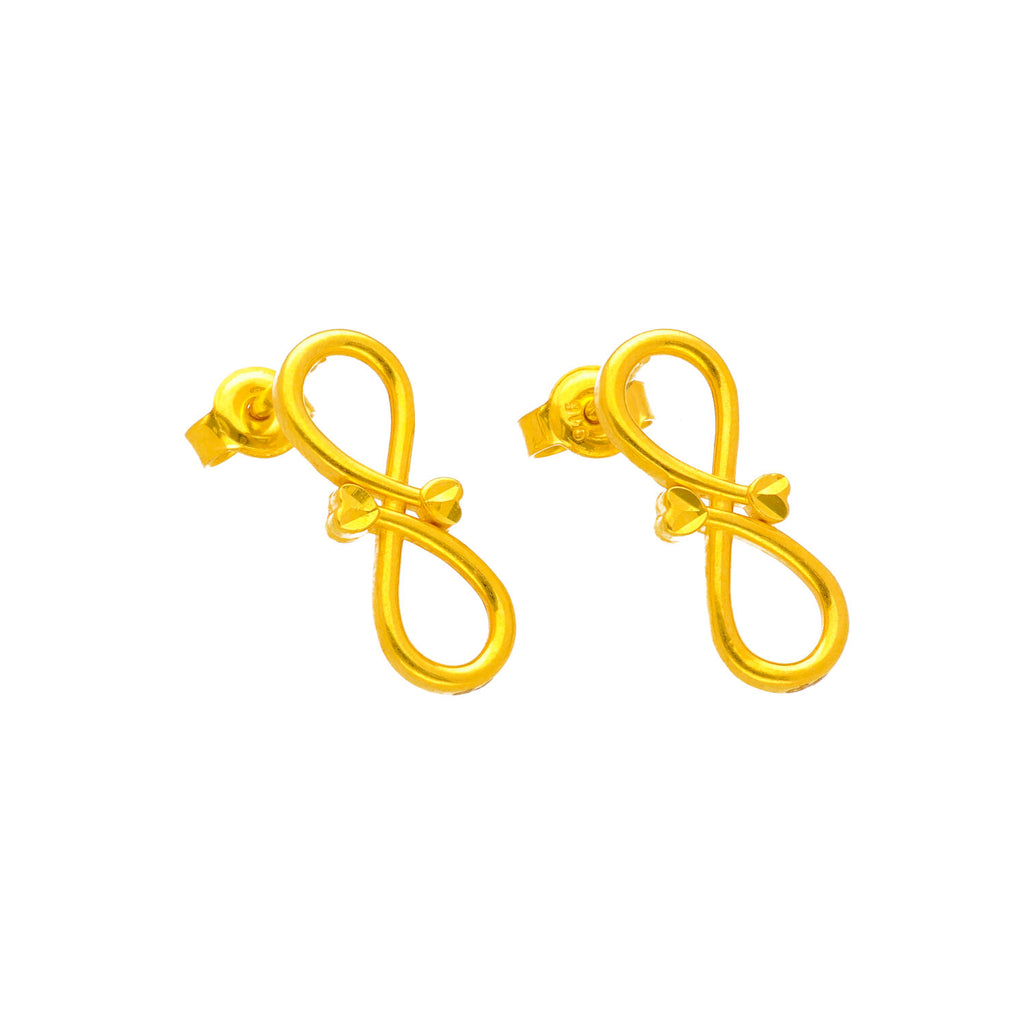 Arthesdam Jewellery 916 Gold Double Heart Infinity Earrings