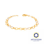 Arthesdam Jewellery 916 Gold Two-Toned Faceted Linked Infinity Bracelet