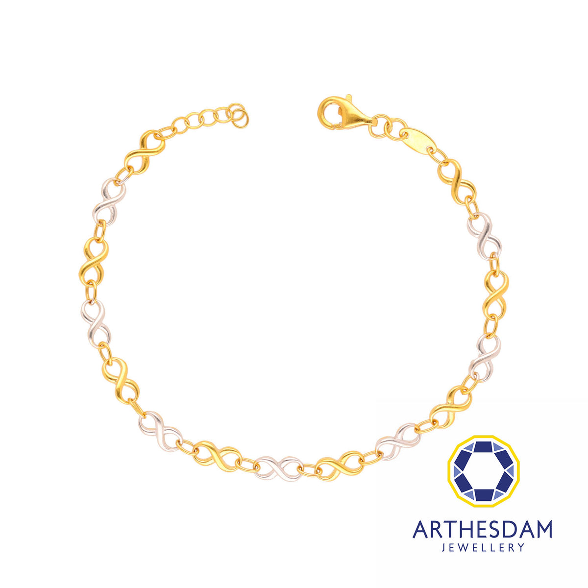 Arthesdam Jewellery 916 Gold Two-Toned Multi Infinity Bracelet