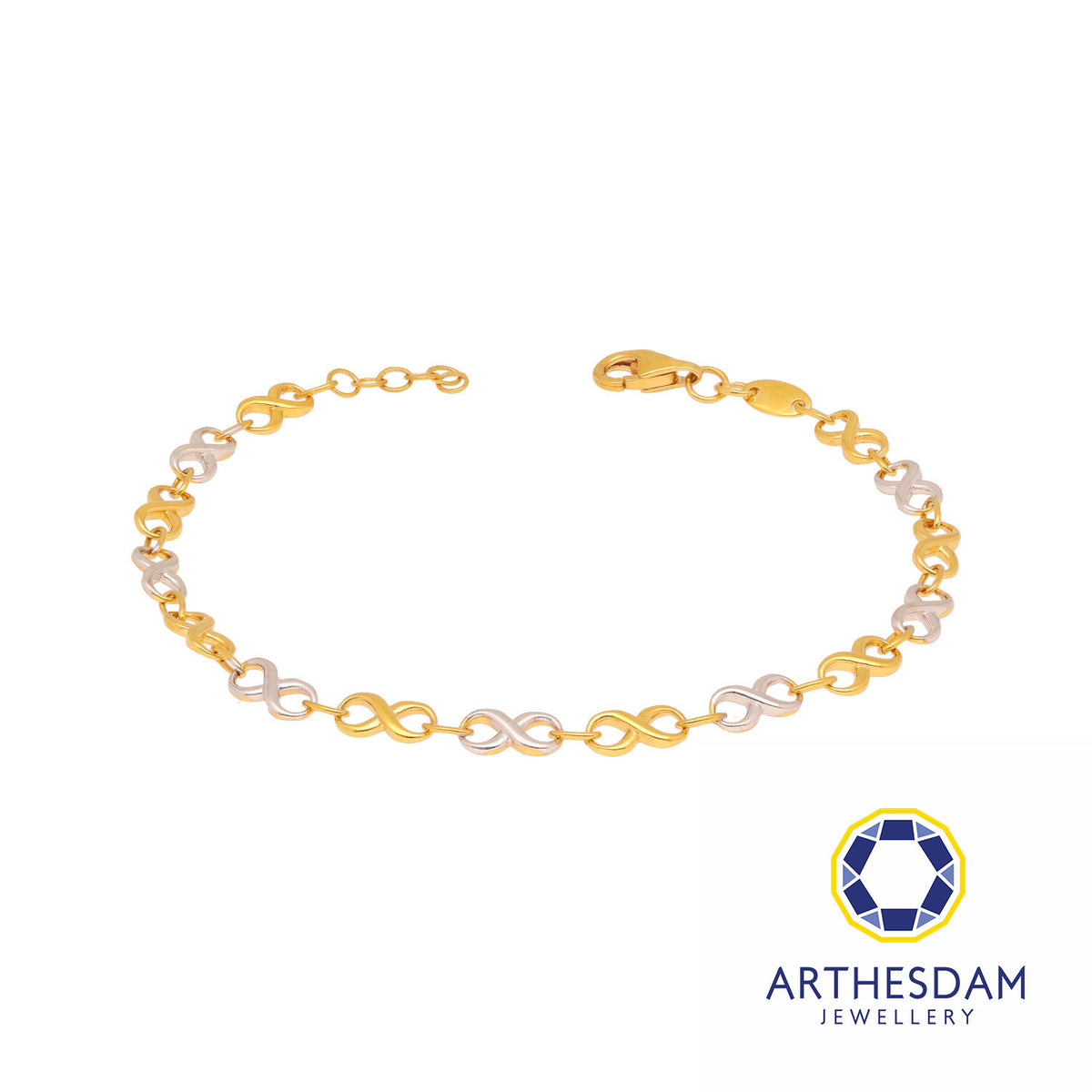 Arthesdam Jewellery 916 Gold Two-Toned Multi Infinity Bracelet