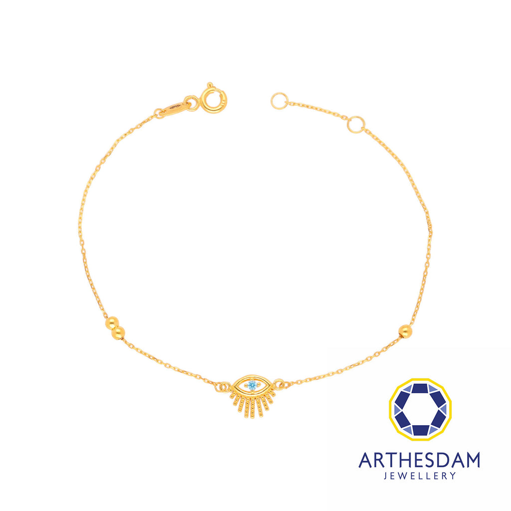 Arthesdam Jewellery 916 Gold Sparkle Evil Eye Bracelet