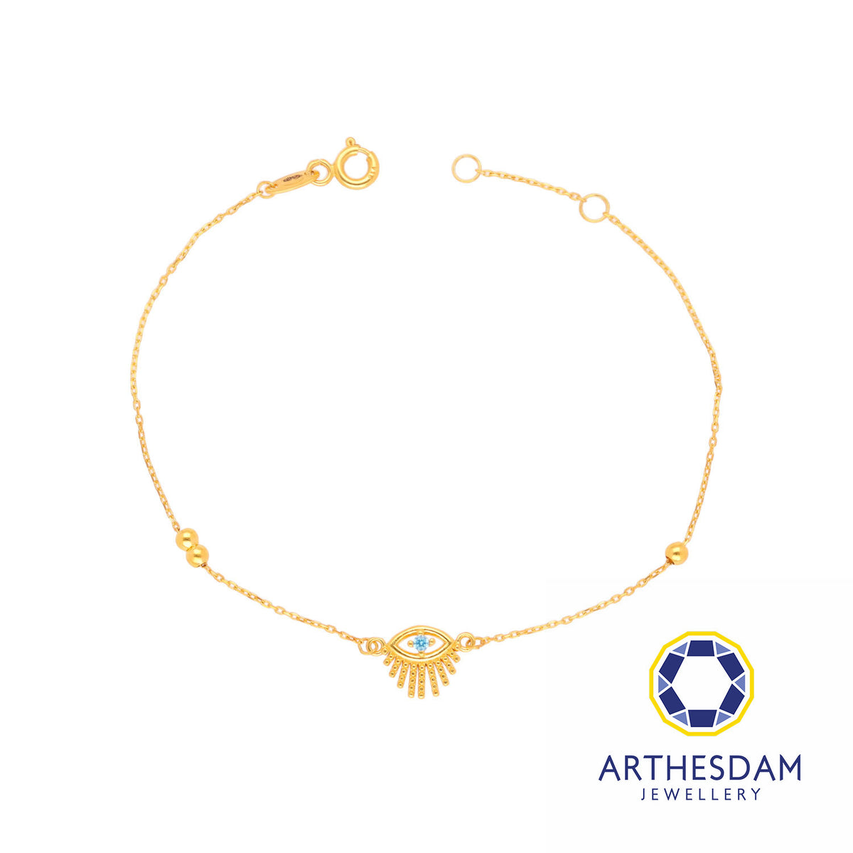 Arthesdam Jewellery 916 Gold Sparkle Evil Eye Bracelet