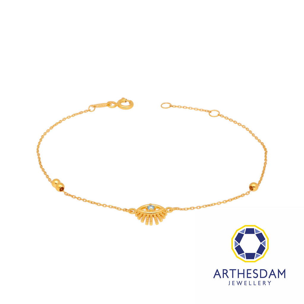 Arthesdam Jewellery 916 Gold Sparkle Evil Eye Bracelet