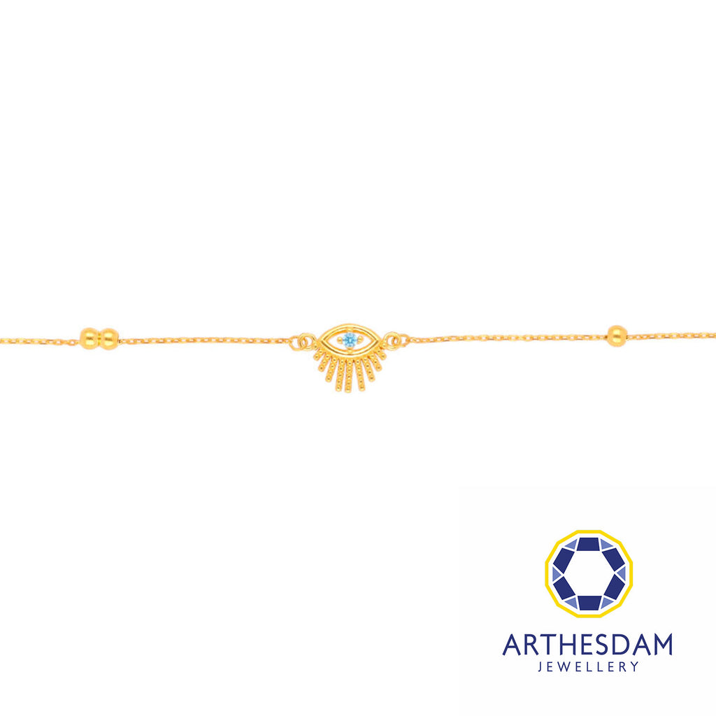 Arthesdam Jewellery 916 Gold Sparkle Evil Eye Bracelet