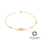 Arthesdam Jewellery 916 Gold Blue Evil Eye Pave Bracelet