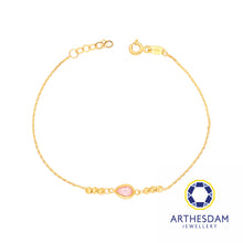 Load image into Gallery viewer, Arthesdam Jewellery 916 Gold Pink Teardrop Bracelet
