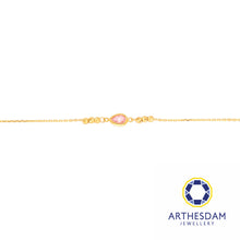 Load image into Gallery viewer, Arthesdam Jewellery 916 Gold Pink Teardrop Bracelet
