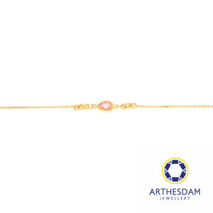 Arthesdam Jewellery 916 Gold Pink Teardrop Bracelet