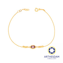 Load image into Gallery viewer, Arthesdam Jewellery 916 Gold Purple Oval Bracelet
