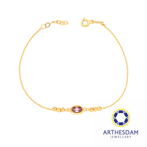 Arthesdam Jewellery 916 Gold Purple Oval Bracelet