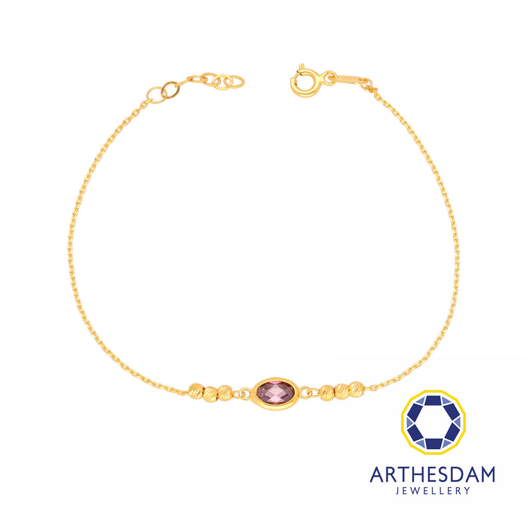 Arthesdam Jewellery 916 Gold Purple Oval Bracelet
