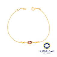 Arthesdam Jewellery 916 Gold Purple Oval Bracelet