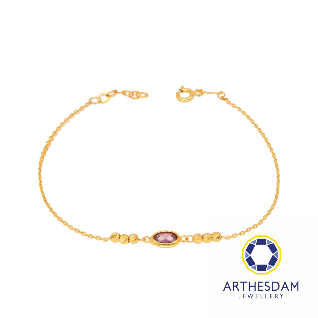 Arthesdam Jewellery 916 Gold Purple Oval Bracelet